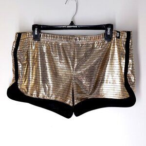 Betabrand Roller Disco Track Shorts Gold XXL 2XL like new running festival